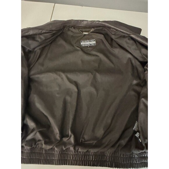 Members Only Men’s Brown Leather Full Zip Jacket Size 46 Lined Bomber Jacket EUC - Picture 4 of 12